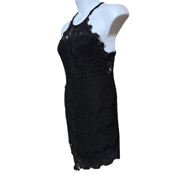 Free People Intimately "She's Got It" black lace mini dress Medium - Picture 3 of 10